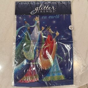 Outdoor Christmas glitter flag